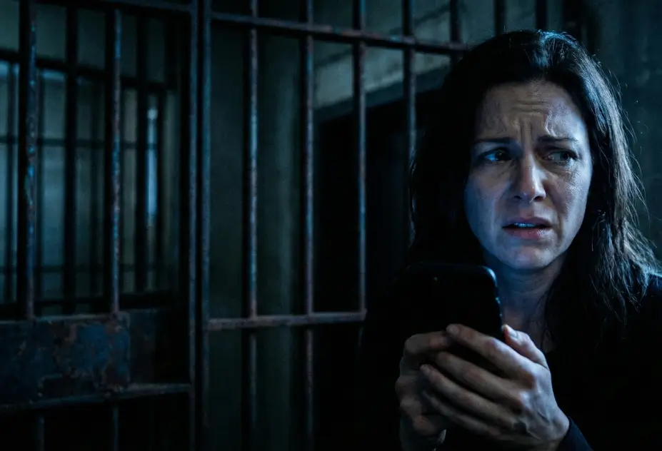 Início Pessoa preocupada ao telefone após receber notícia de prisão em flagrante de familiar